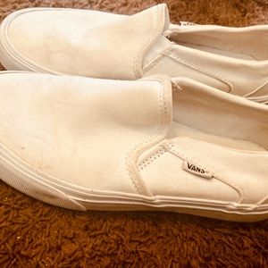 White slip on vans size 7